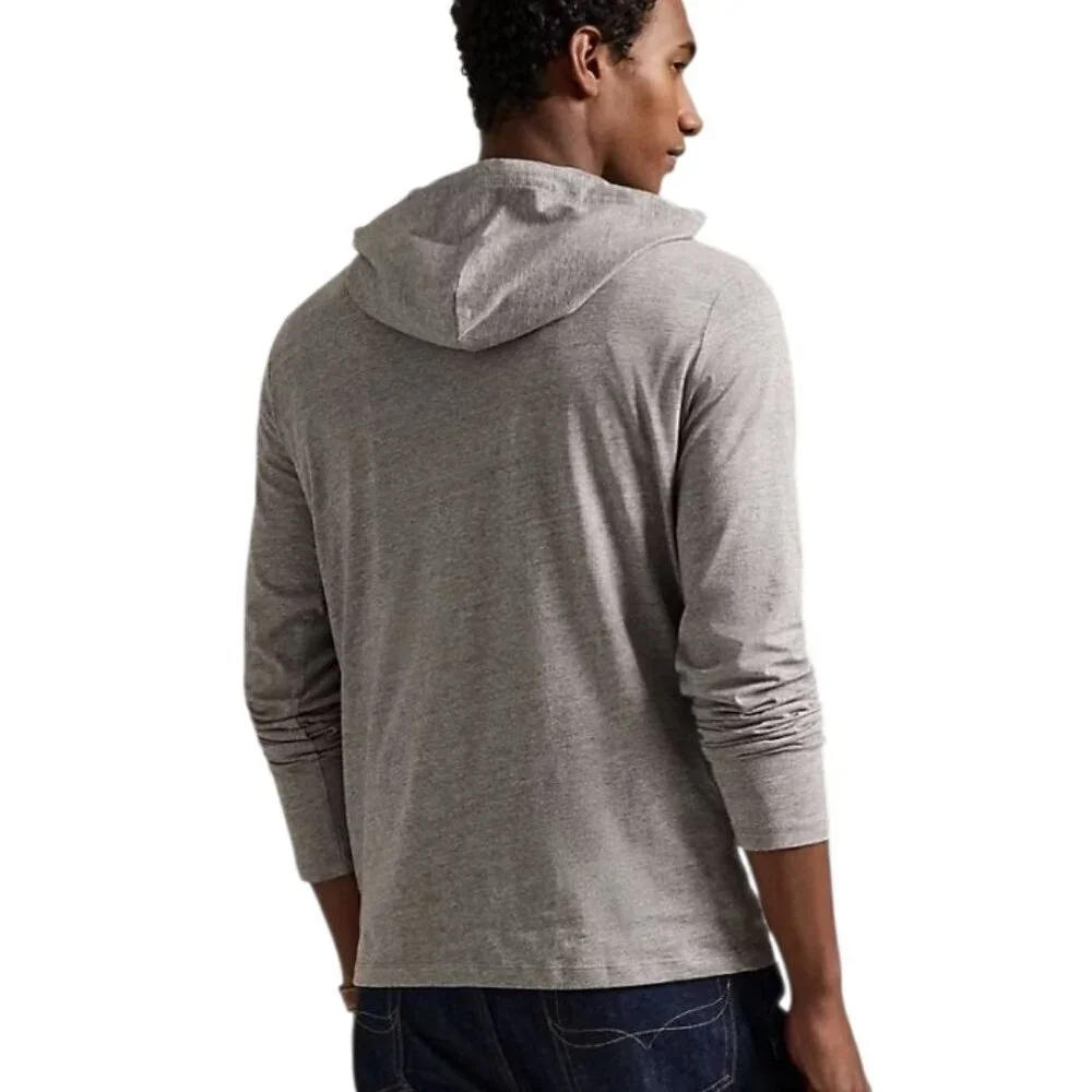 Polo Ralph Lauren | Men's Heather Gray Jersey Pullover Hooded Tee (Size 3XB)